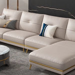 Crystal Modern Beige L-Shaped Corner Sofa