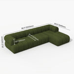 Arboria Chill 3 Piece Channel Chenille Velvet Sectional Sofa