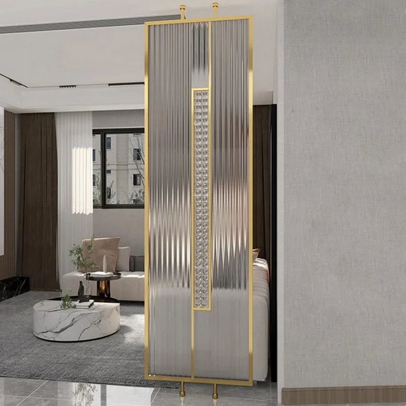 Trama Modern Fluted Glass Metal Partition