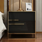 Sam Modern Luxury Black & Gold Bed Side Table