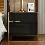 Sam Modern Luxury Black & Gold Bed Side Table
