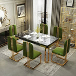 Lyra Royal 6 Seater Dining Table and Chair Combination Set with Tempered Glass Dining Table