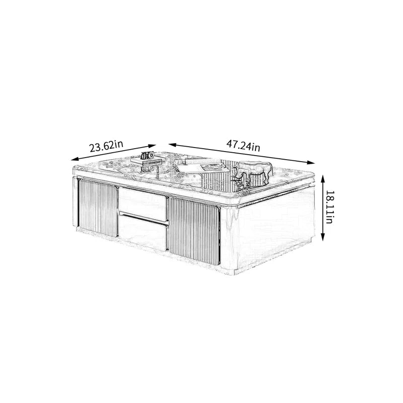 Motora Black Luxury Rectangular Coffee Table