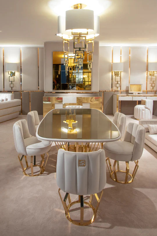 Kama Modern High End Luxury 8 Seater Dining Table Set