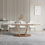 Jace Modern 8 Seater Dining Table With Marble Top