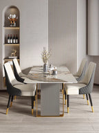 Magnificent Luxury 6 Seater Dining Table In Golden Stainless Steel