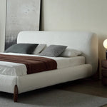 Pearl Modern White Boucle Platform Bed