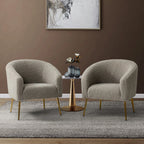 Luma Modern Upholstered Living Room Chair Barrel Chair with Metal Legs