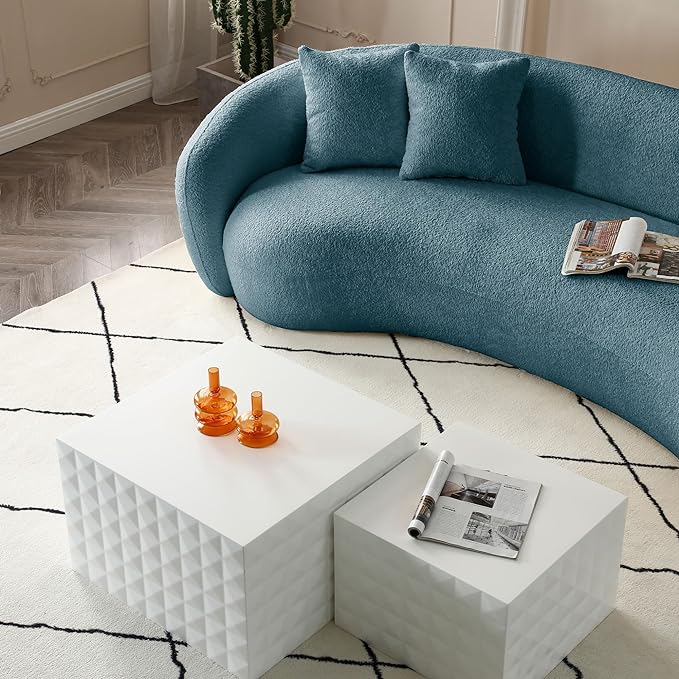 Cura 3 Seater Modern 4 Seater Boucle Curvy Sofa