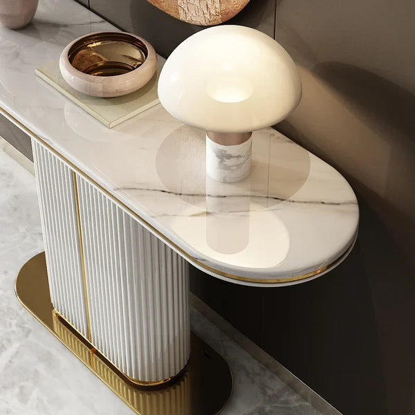 Meesah Modern White Flute Console Table