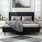 Austere Modern Upholstered Tufted Bed