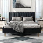 Austere Modern Upholstered Tufted Bed