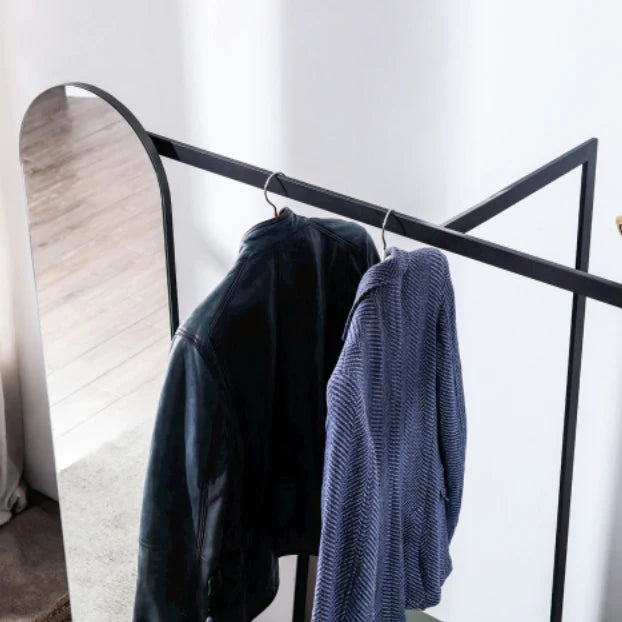 Arpan Decorative Mirror Clothes rack with Cabinets