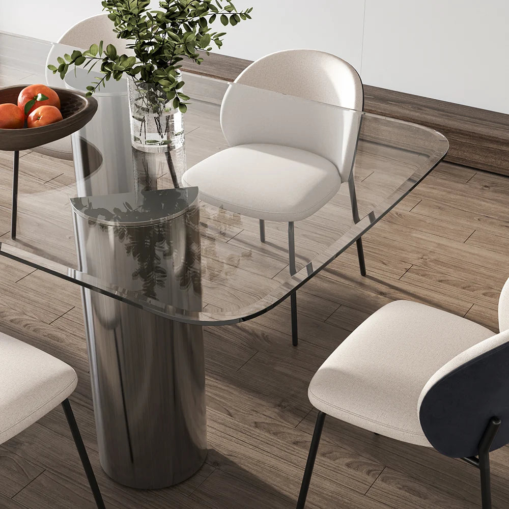 Gossy Modern Glass Top Dining Set