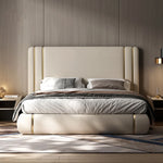Classic Luxury Upholstered Bed In Off White