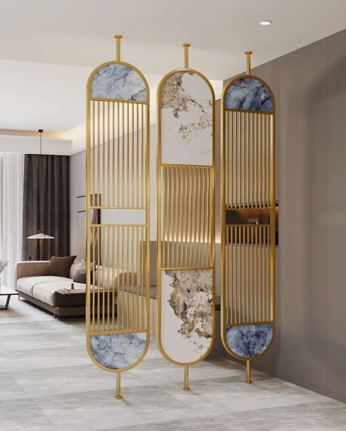 Mahir Modern Metal Partition With Marble