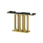 Zyra Modern Luxury Designer Console Table with Black Marble Top in Rectangular Shape