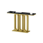 Zyra Modern Luxury Designer Console Table with Black Marble Top in Rectangular Shape