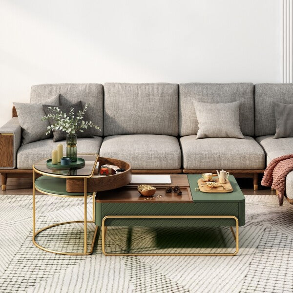 Jasper iFur Green Coffee Table Set