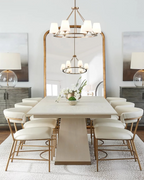 Seno 6 Seater Modern Dining Table In Matt Gold