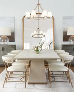 Seno 6 Seater Modern Dining Table In Matt Gold