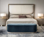 Voguish Modern Trendy  Leatherette Upholstered Off White Bed With Storage In