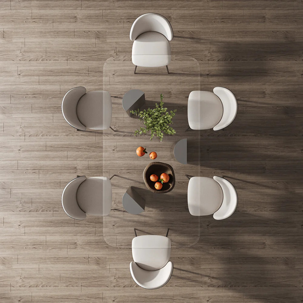 Gossy Modern Glass Top Dining Set