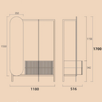 Arpan Decorative Mirror Clothes rack with Cabinets