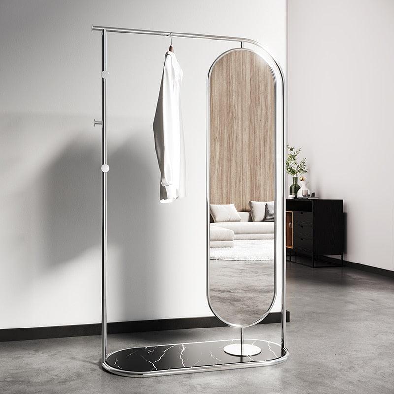Cuba Clothes hanger with Floor mirror and marble base
