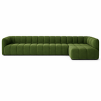 Arboria Chill 3 Piece Channel Chenille Velvet Sectional Sofa