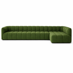Arboria Chill 3 Piece Channel Chenille Velvet Sectional Sofa