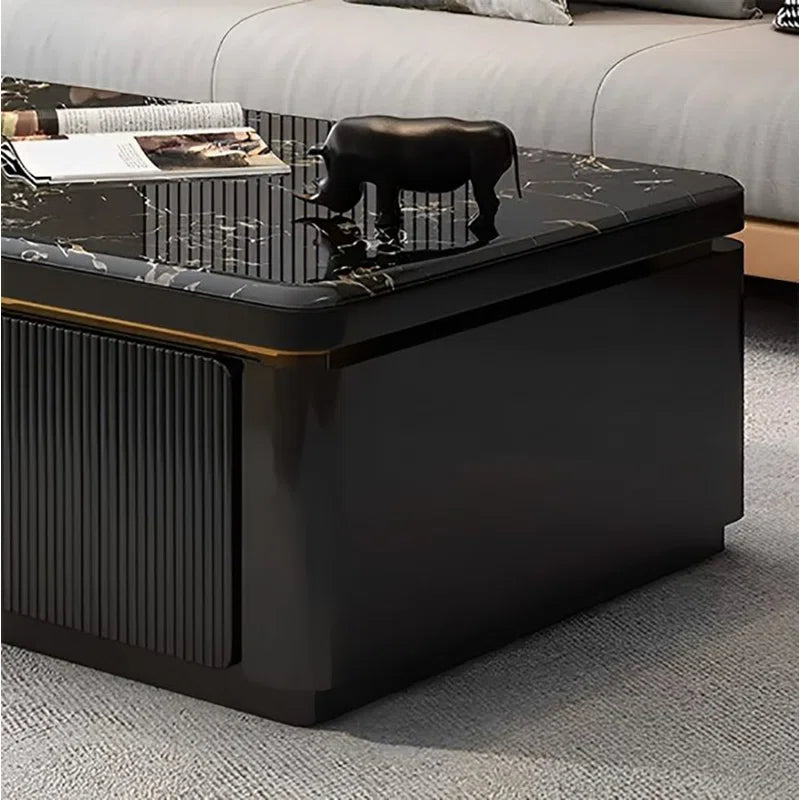 Motora Black Luxury Rectangular Coffee Table