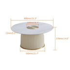 Jade Modern White Round Coffe table With Marble Top