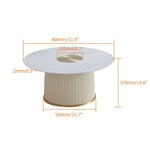 Jade Modern White Round Coffe table With Marble Top