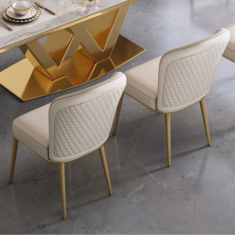 Pedestal Metal Luxury Modern Dining Set