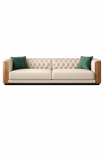 Fila Modern Faux Leather Off White Sofa Set
