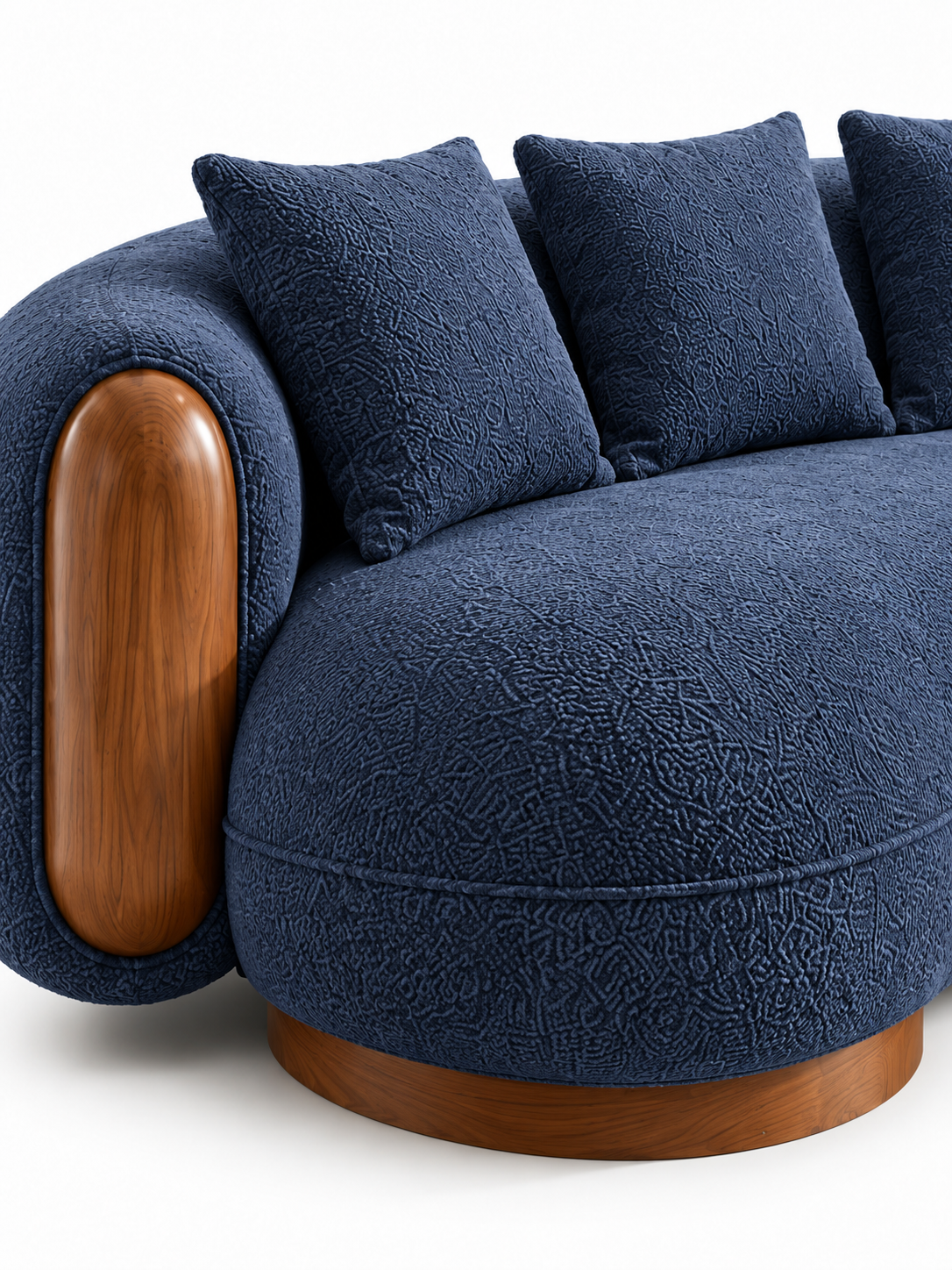 The Brevona Sofa — Luxury Modern Curved Bouclé Fabric Sofa