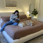 Pearl Modern White Boucle Platform Bed