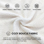 Pearl Modern White Boucle Platform Bed