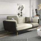 Vanilla Modern Gold Couch: 3-Seater Gray Upholstered Sofa
