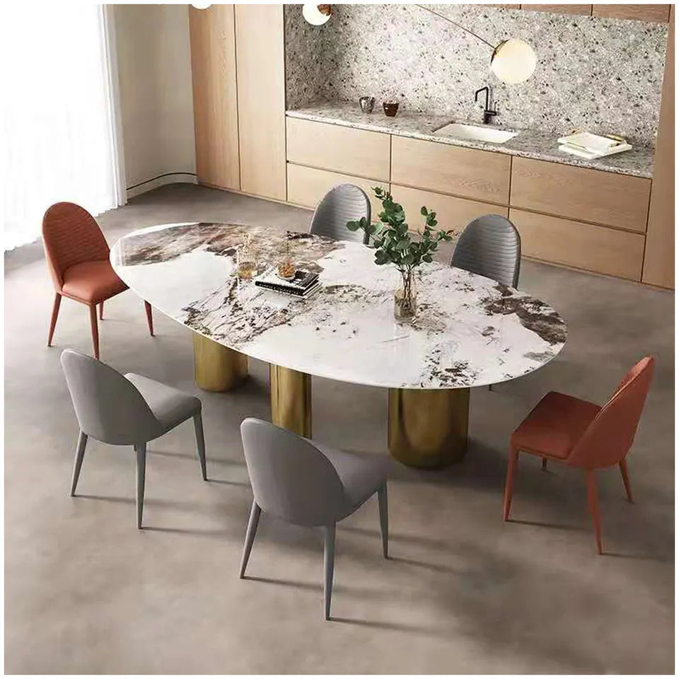 Louis Luxury Oval 8 Seater Dining Table Set