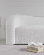 Aurora Plush White Boucle Luxury 3 Seater Sofa