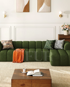 Arboria Chill 3 Piece Channel Chenille Velvet Sectional Sofa