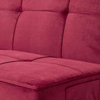 Rosy Velvet Sofa Bed Dark Red 3 Seater Sofa Cum Bed