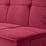 Rosy Velvet Sofa Bed Dark Red 3 Seater Sofa Cum Bed