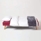 Rosy Velvet Sofa Bed Dark Red 3 Seater Sofa Cum Bed