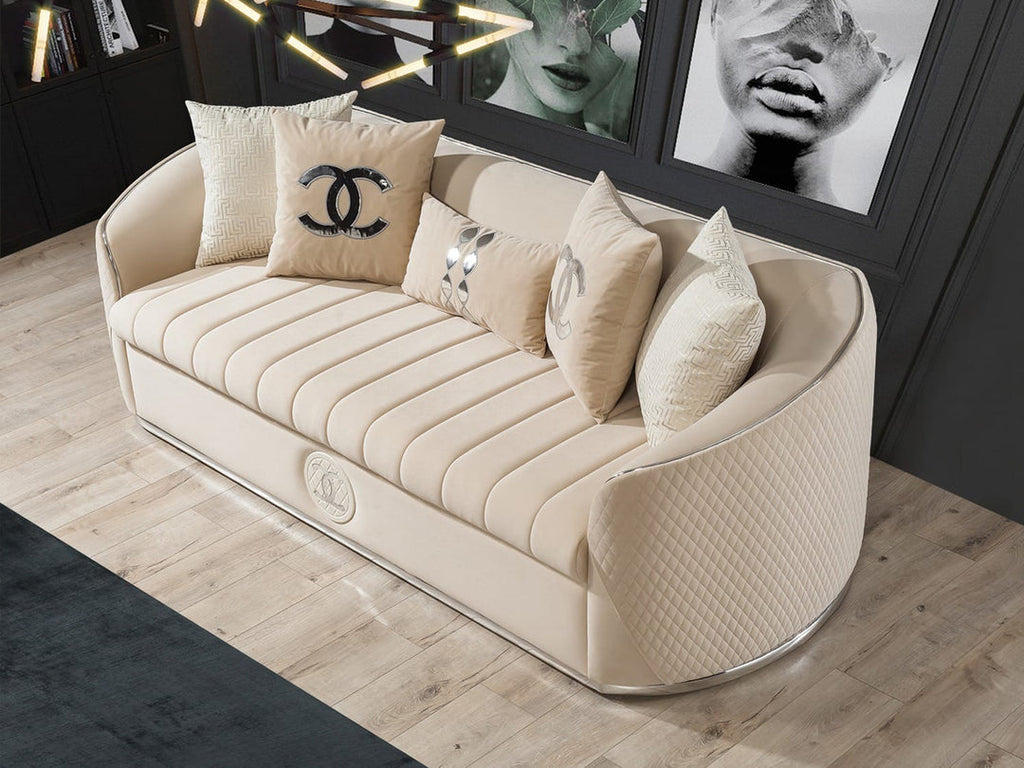 Channel Luxury Curved Arm Sofa Set