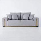 Colossal Modern Gray Cotton & Linen Upholstered Sofa