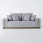 Colossal Modern Gray Cotton & Linen Upholstered Sofa