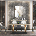 Zorian Modern Luxury Dining Table Set featuring Natural Marble Top and Metal Frame